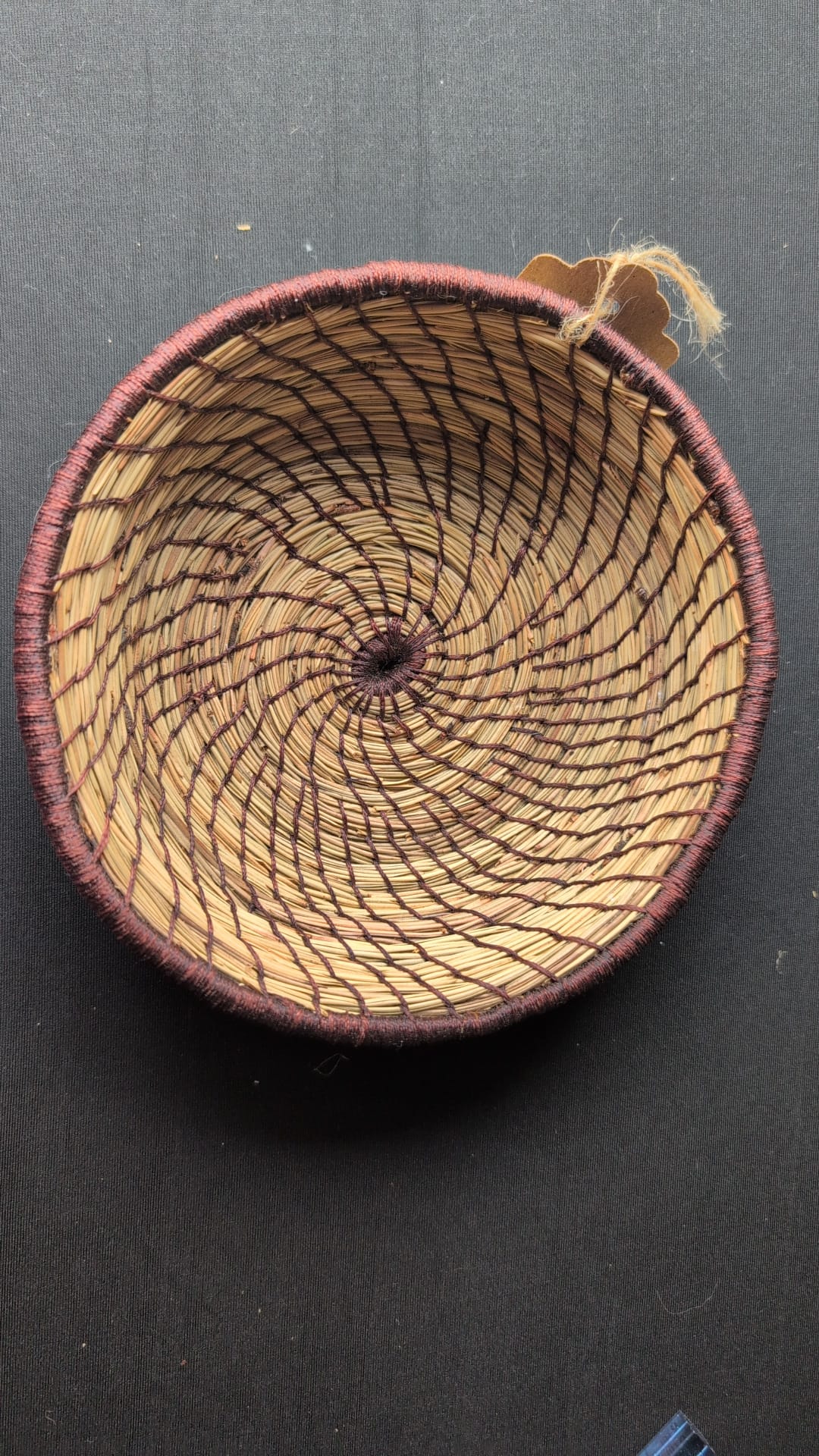 17cm pine needle coiled bowl