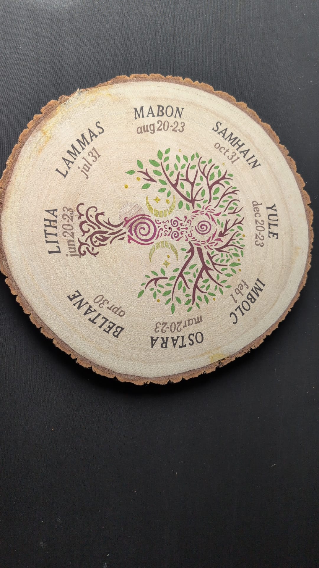 34cm hand painted wheel of the year