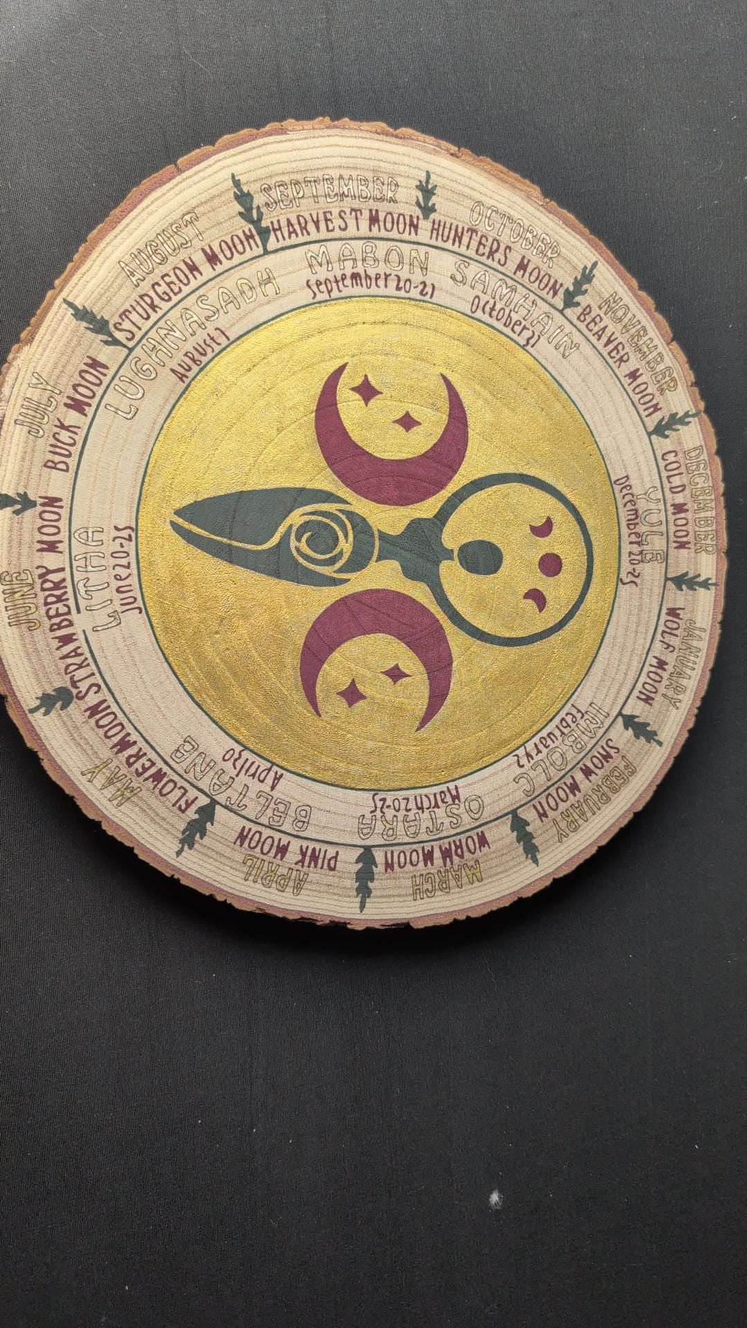 30cm hand painted wheel of the year