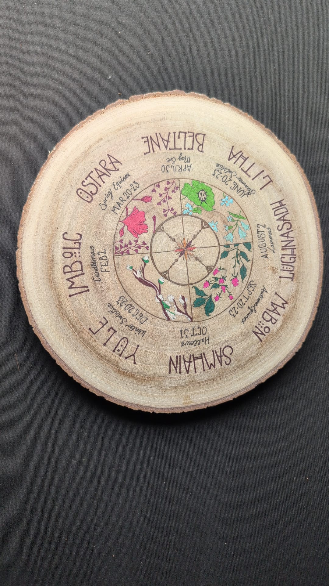 24cm hand painted wheel of the year