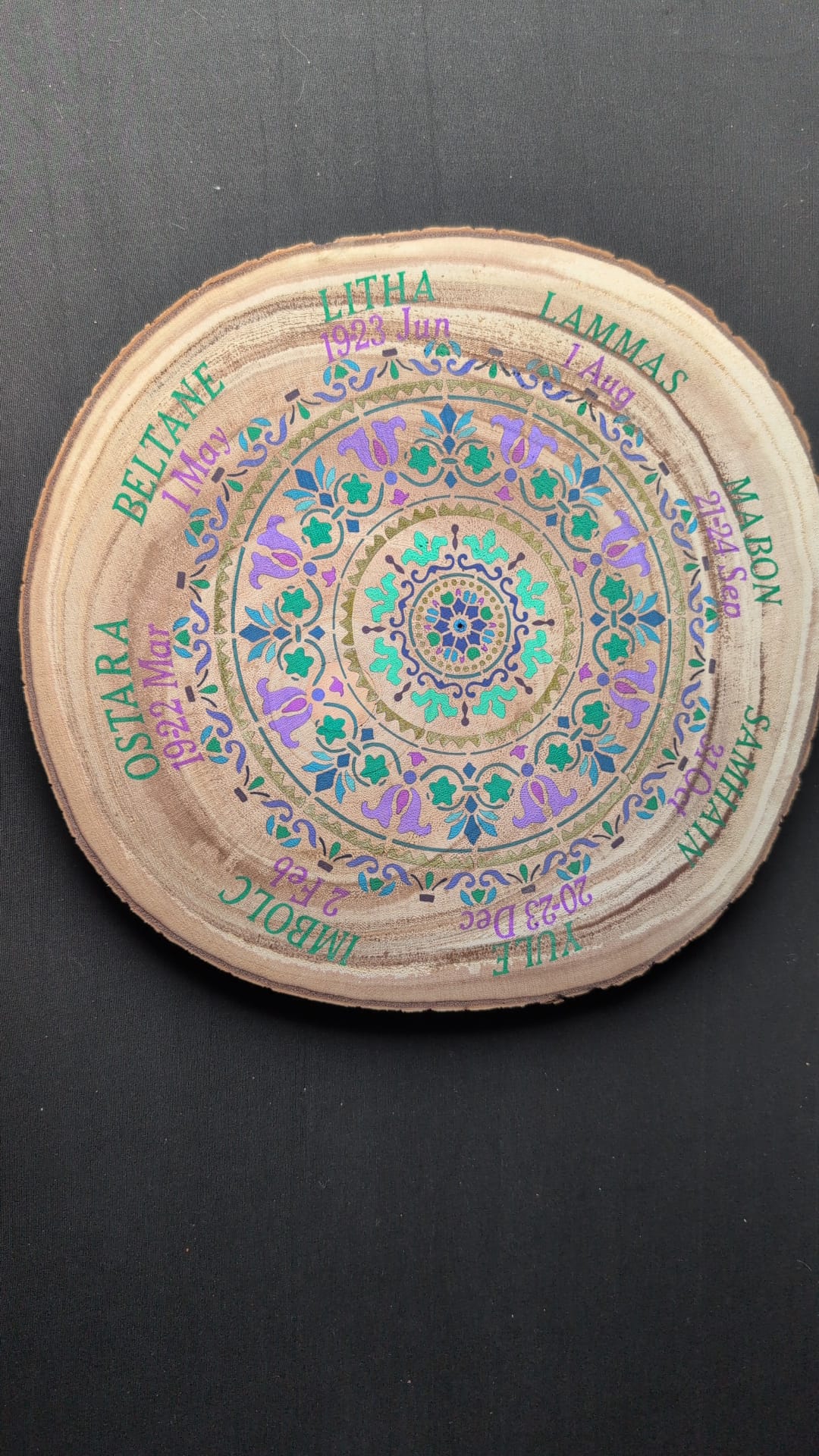32cm hand painted wheel of the year