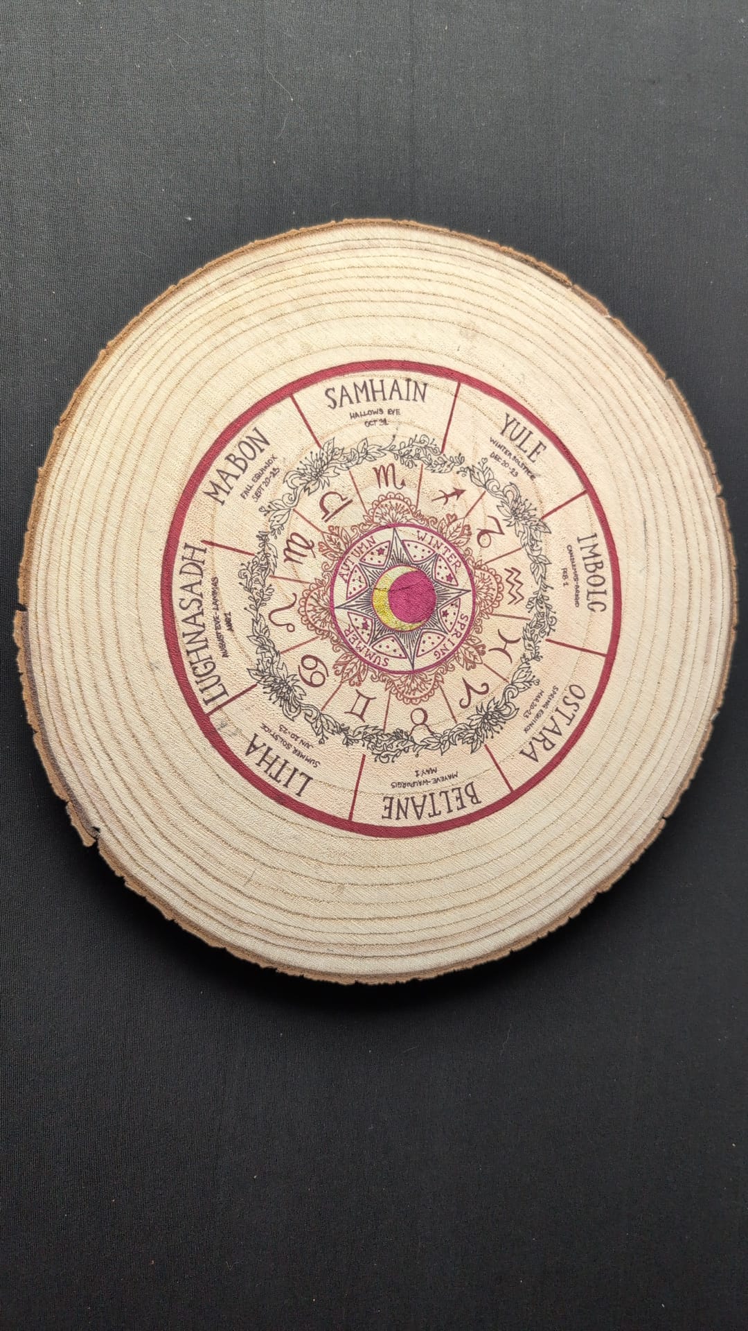 28cm hand painted wheel of the year