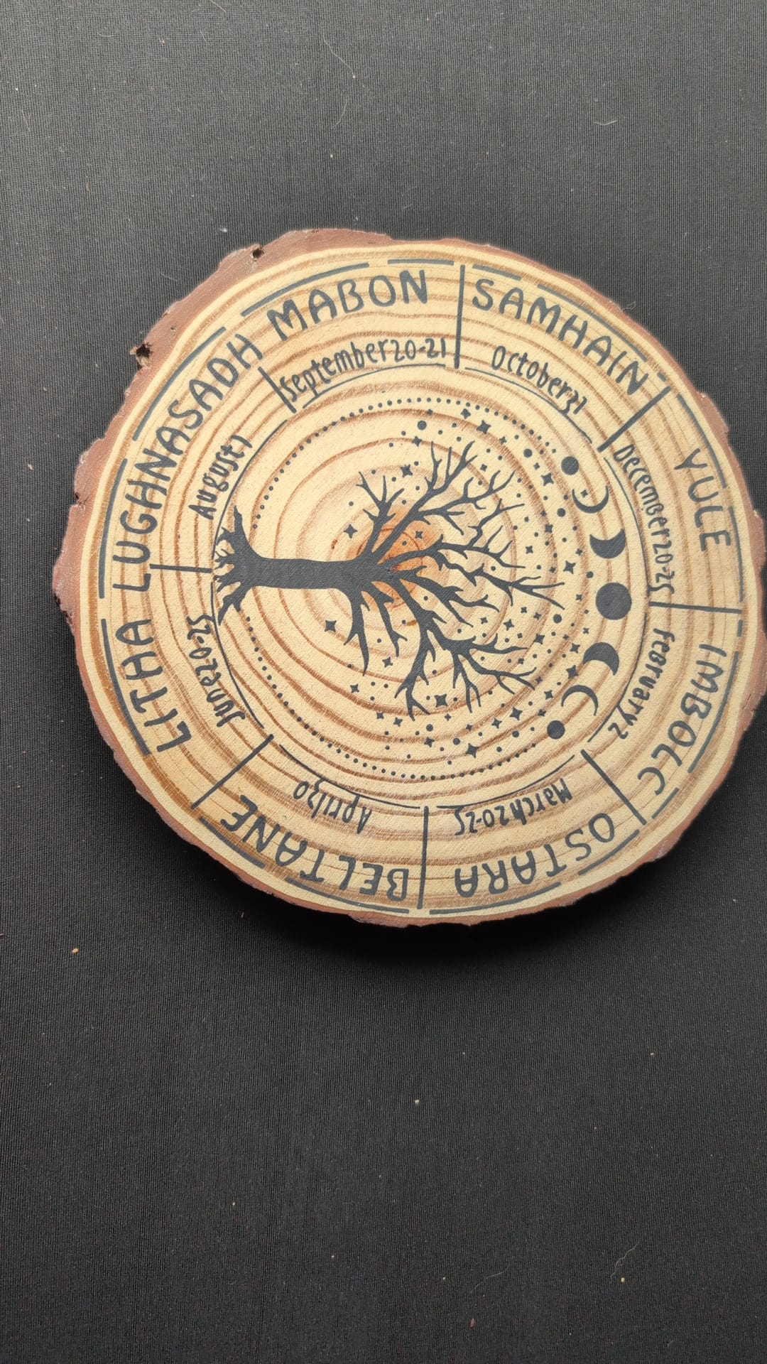 20cm hand painted wheel of the year