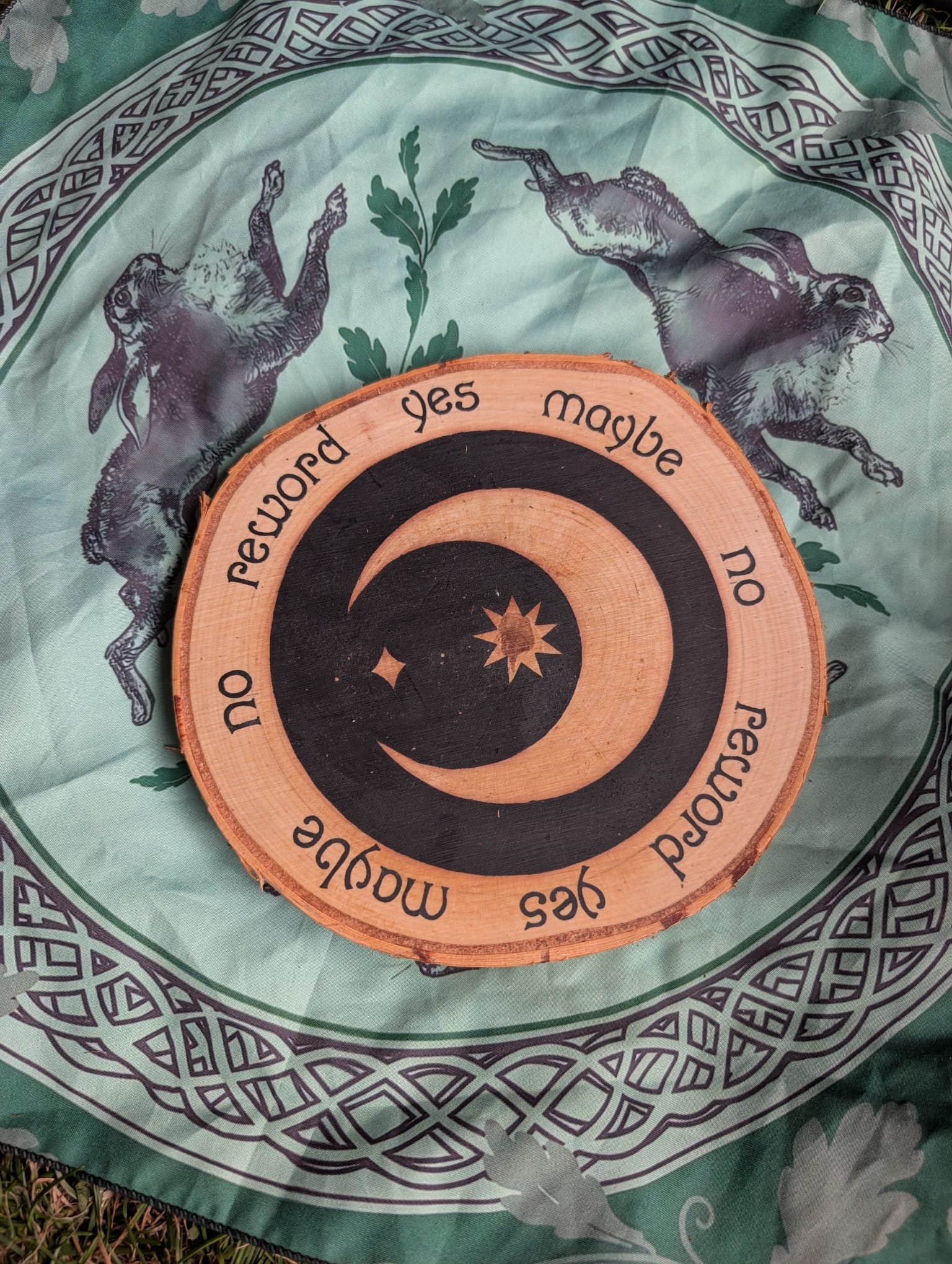 Black Moon and Star hand painted divination board