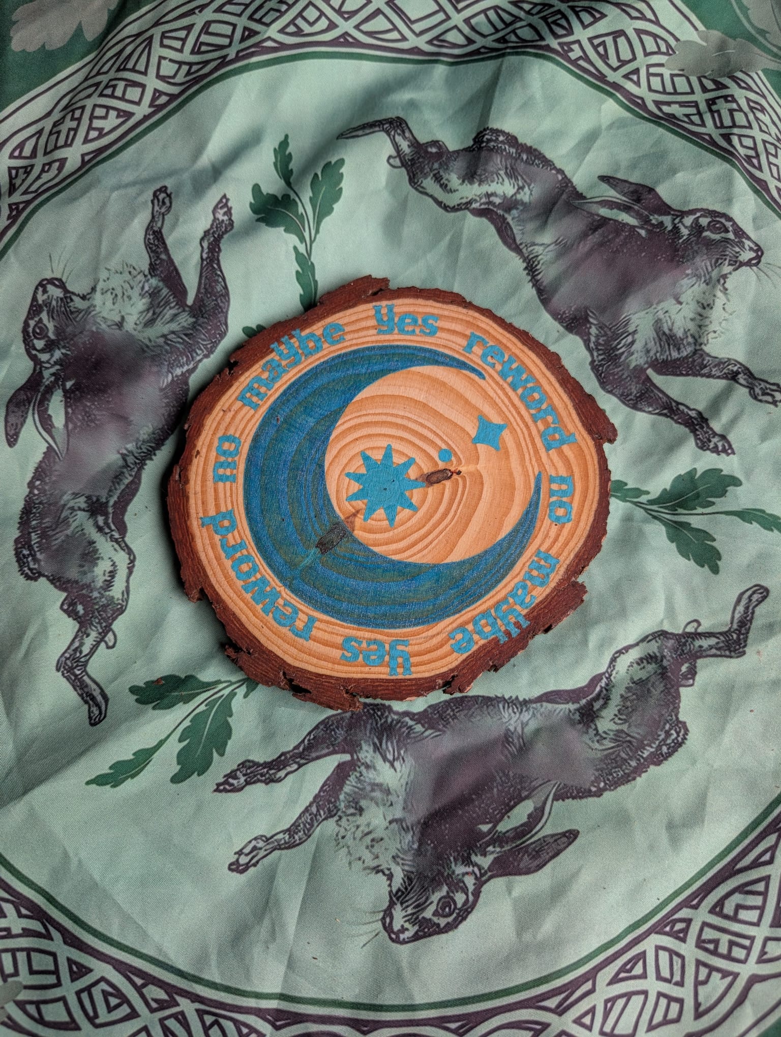Blue Moon mini hand painted divination board