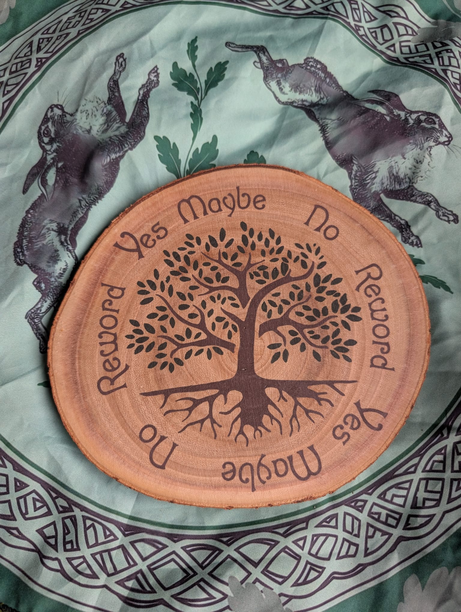 Brown Tree of Life hand painted divination board