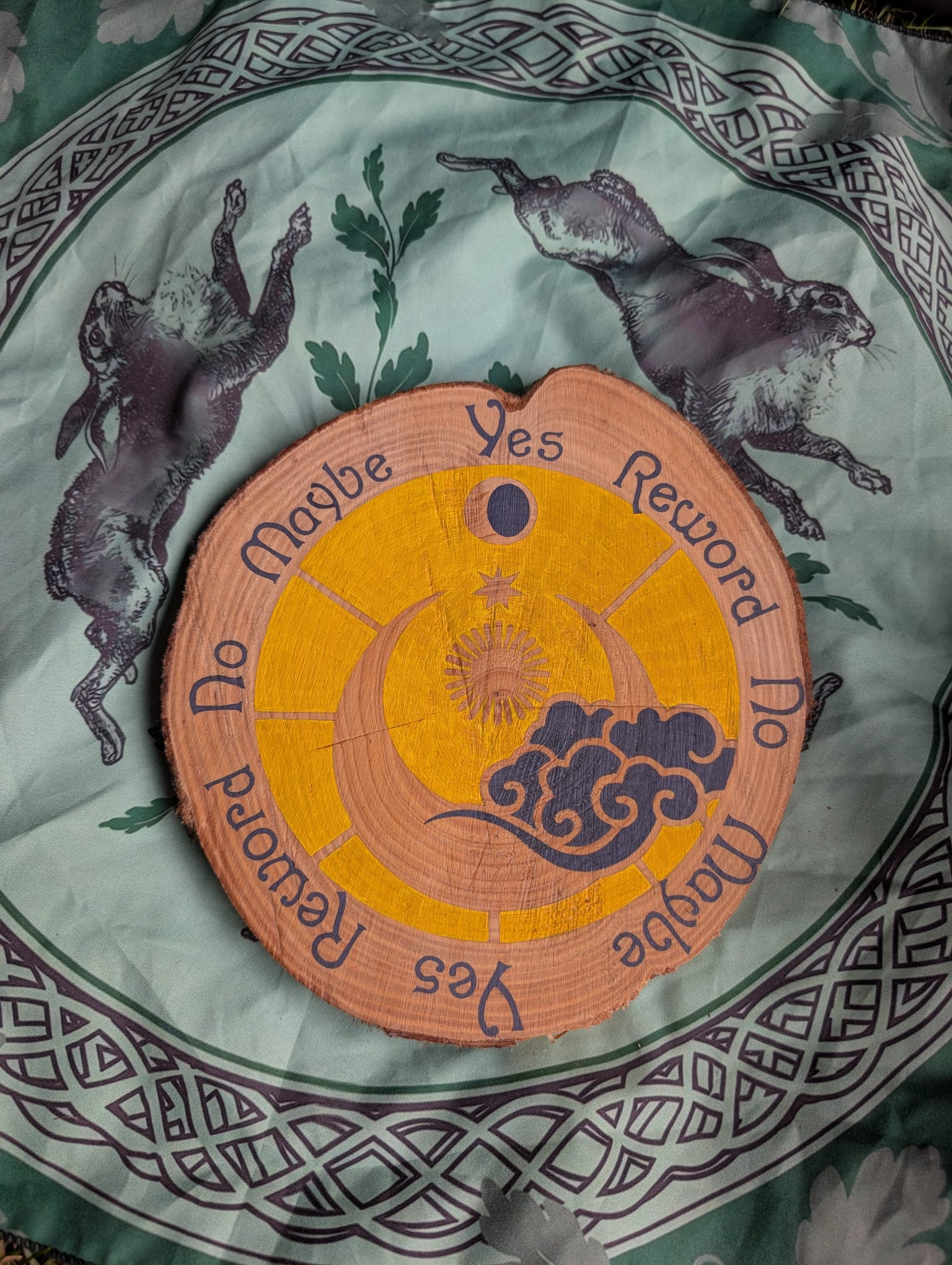 Cloud hand painted divination board