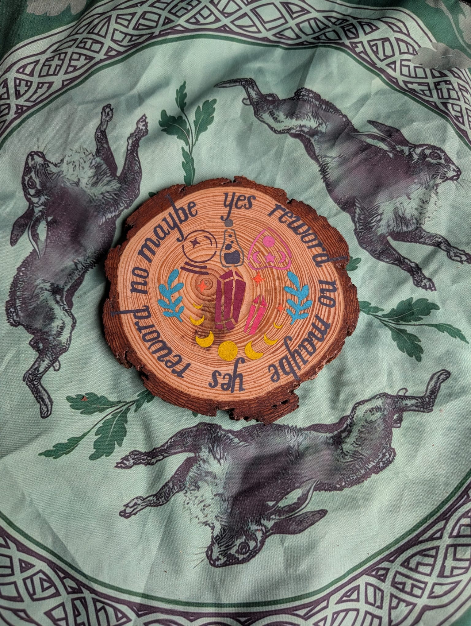 Magical tools mini hand painted divination board