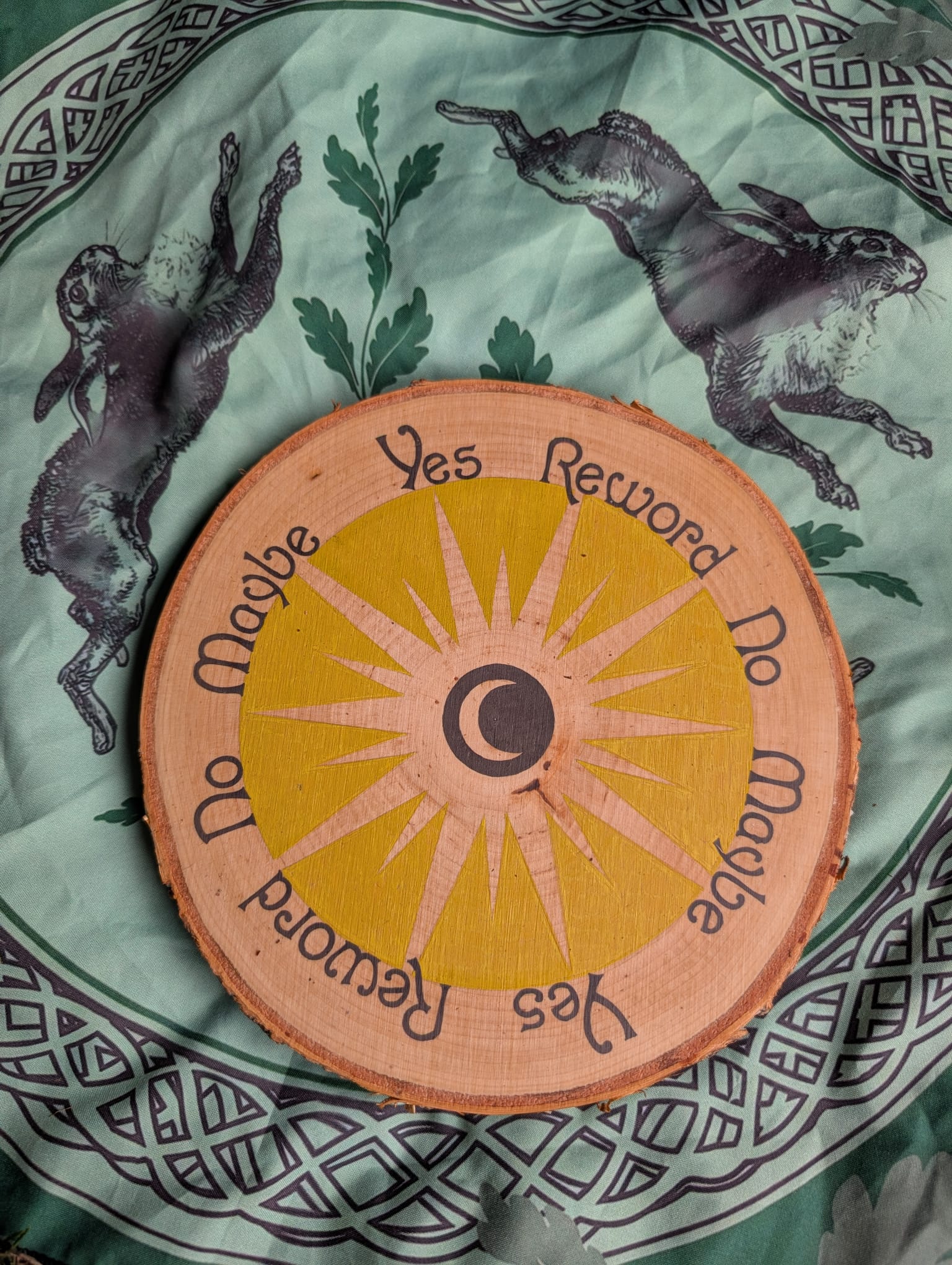 Moon Star hand painted divination board