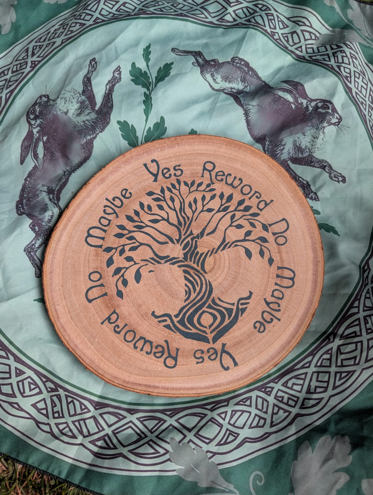 Teal Tree of Life hand painted divination board