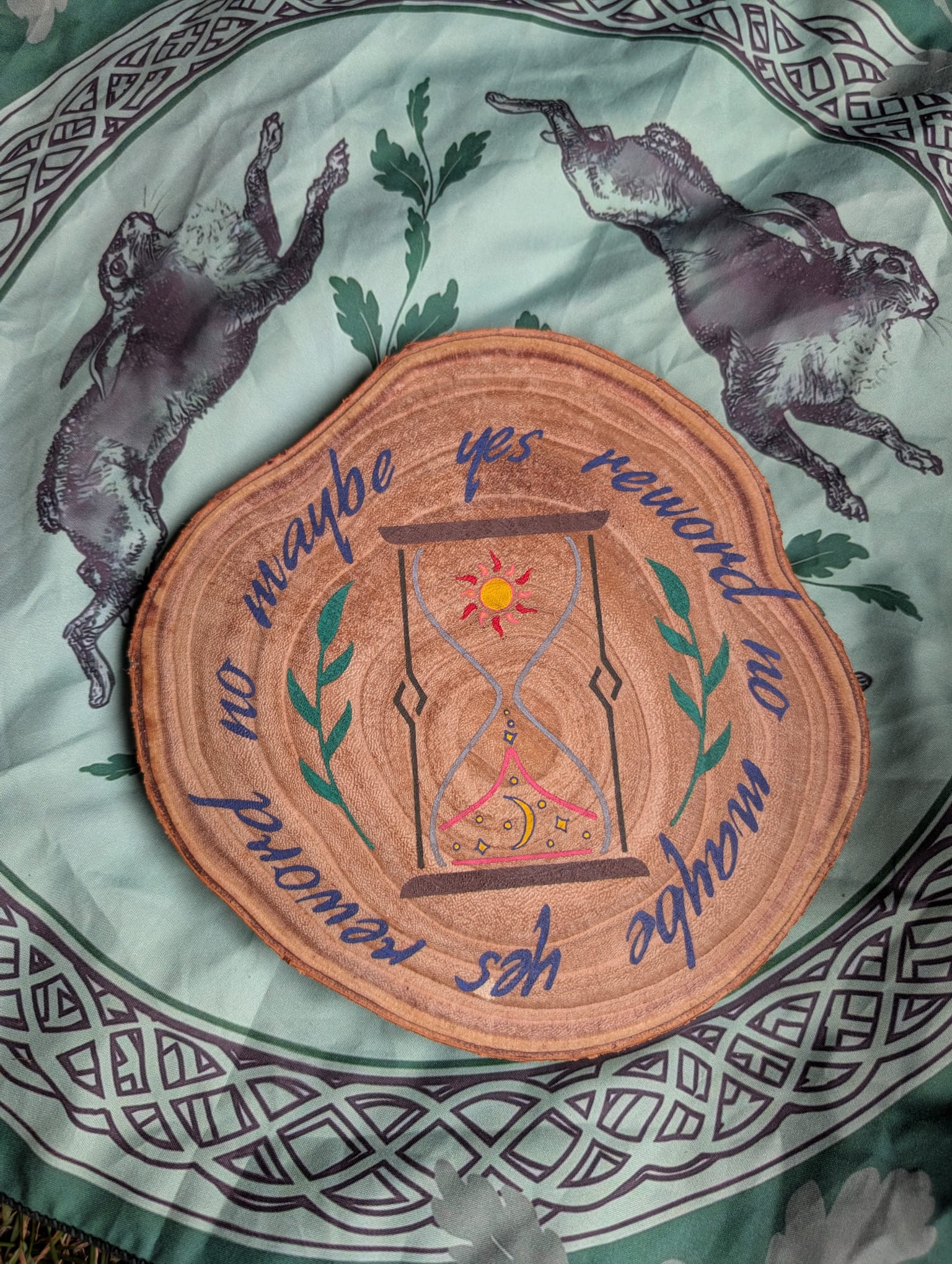 Timer hand painted divination board